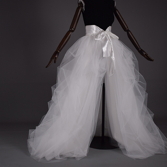 white tulle wedding skirt