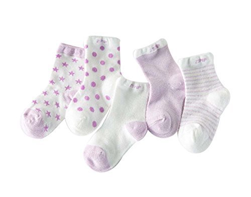Five Pairs Summer Thin Section Mesh Cotton PURPLE Baby Socks