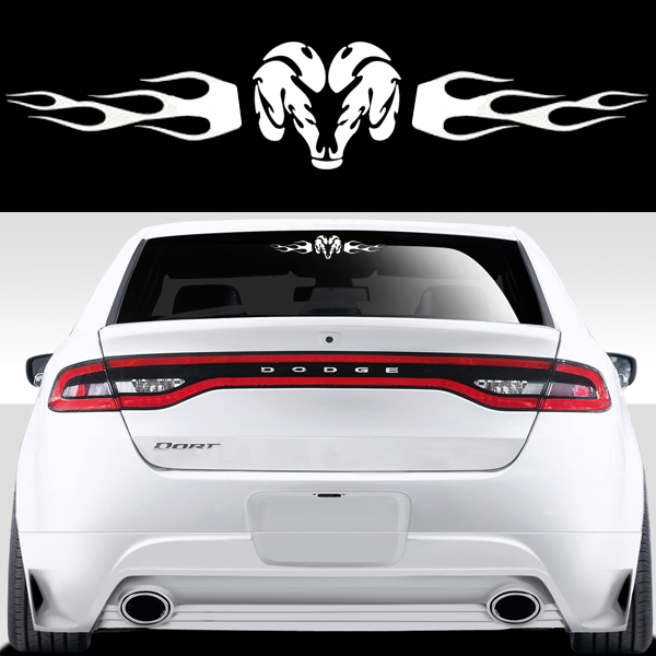 Dodge Ram Head Vinyl Decal Sticker Windshield Banner | Tribal Flames ...