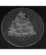 Clear Glass Christmas Tree Platter 12.75&quot; Round Potted Tree with Candles - $8.45