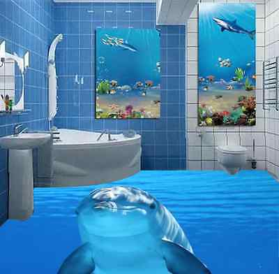 3d Sparkling Sea Dolphin 66 Floor Wall Paper And 50 Similar Items