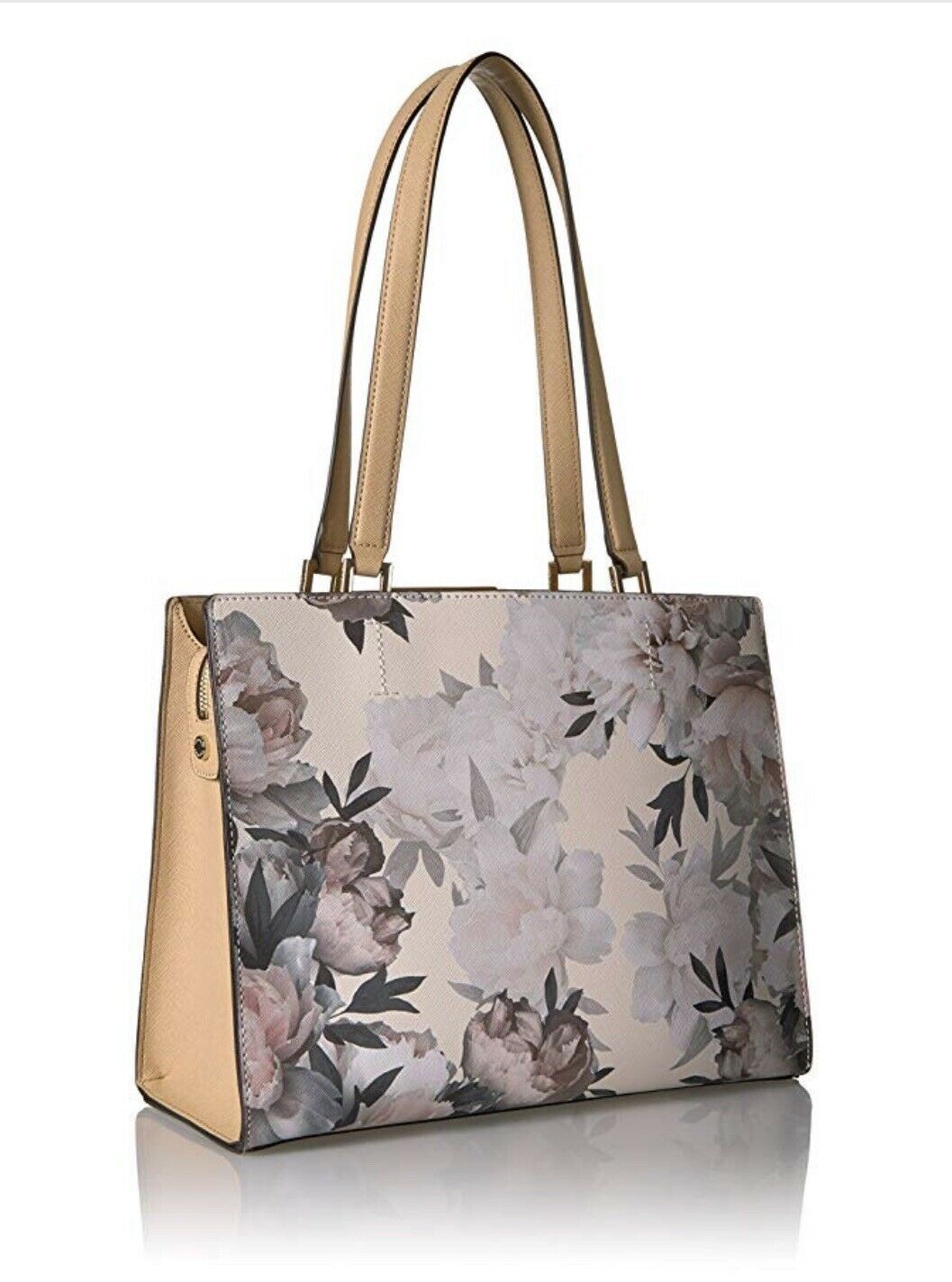 calvin klein white floral handbag