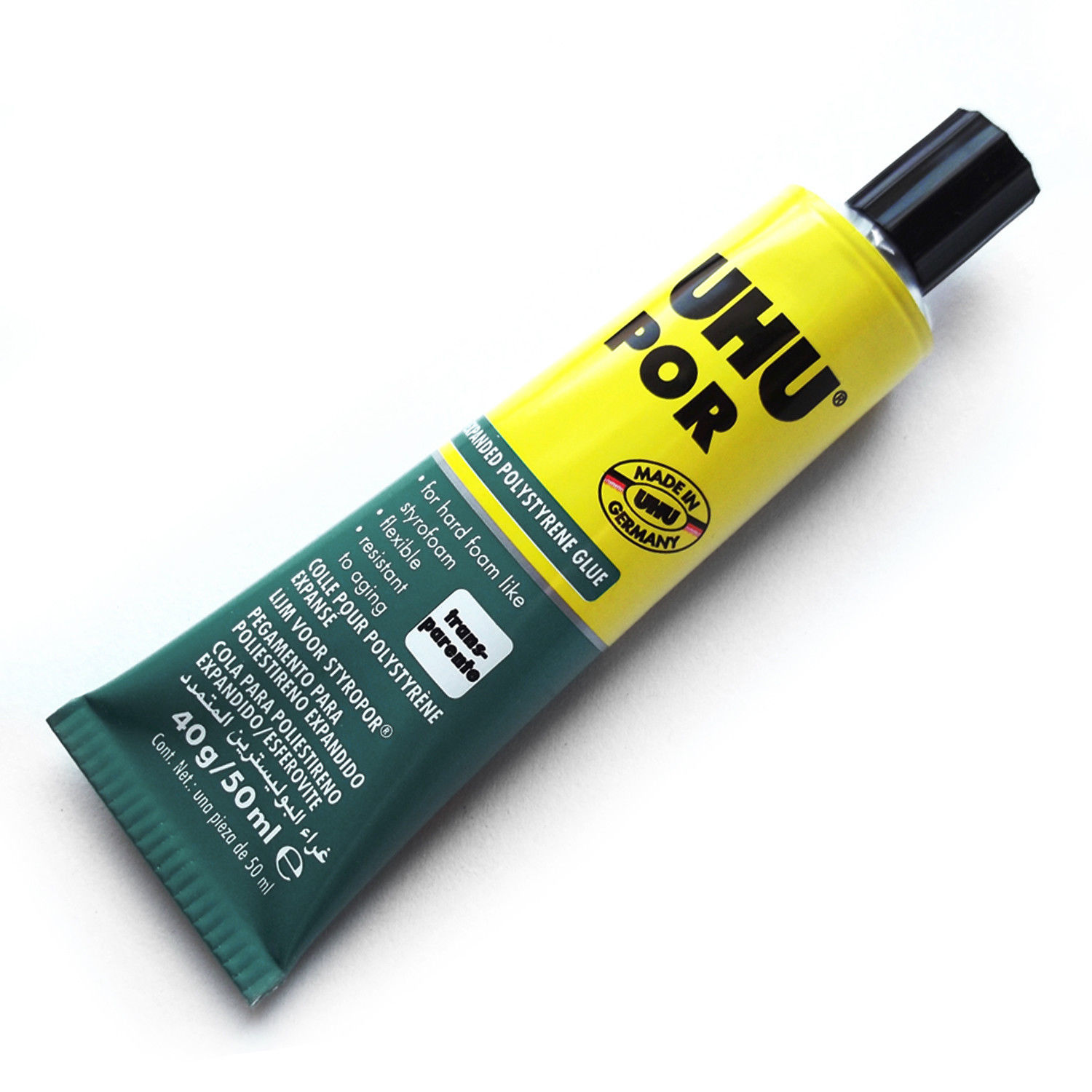 4 x Uhu Por Adhesive Transparent Flexible Expanded Polystyrene Glue 40g