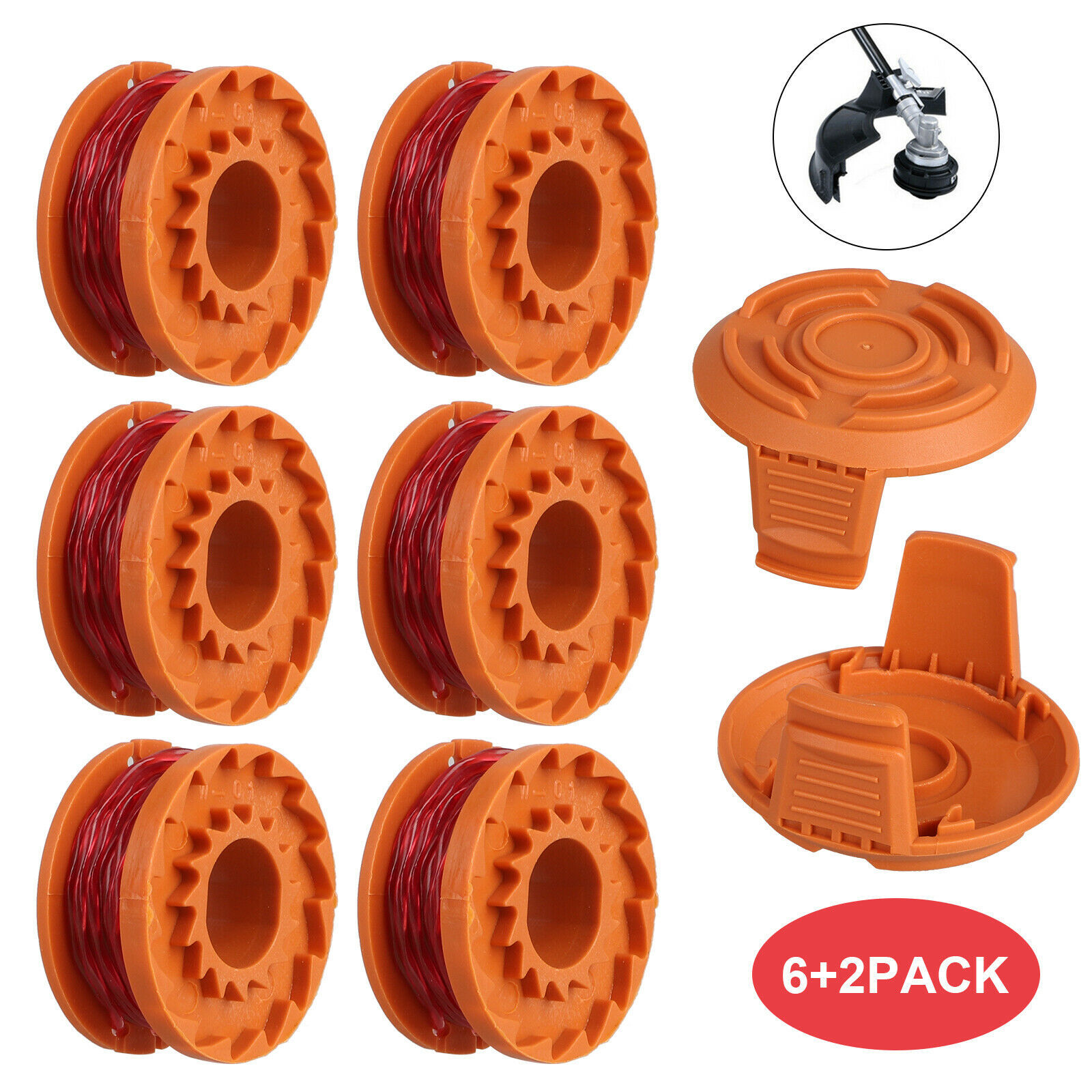 For Worx Wa Replacement Spool Line Grass Trimmer Edger Ft Pack