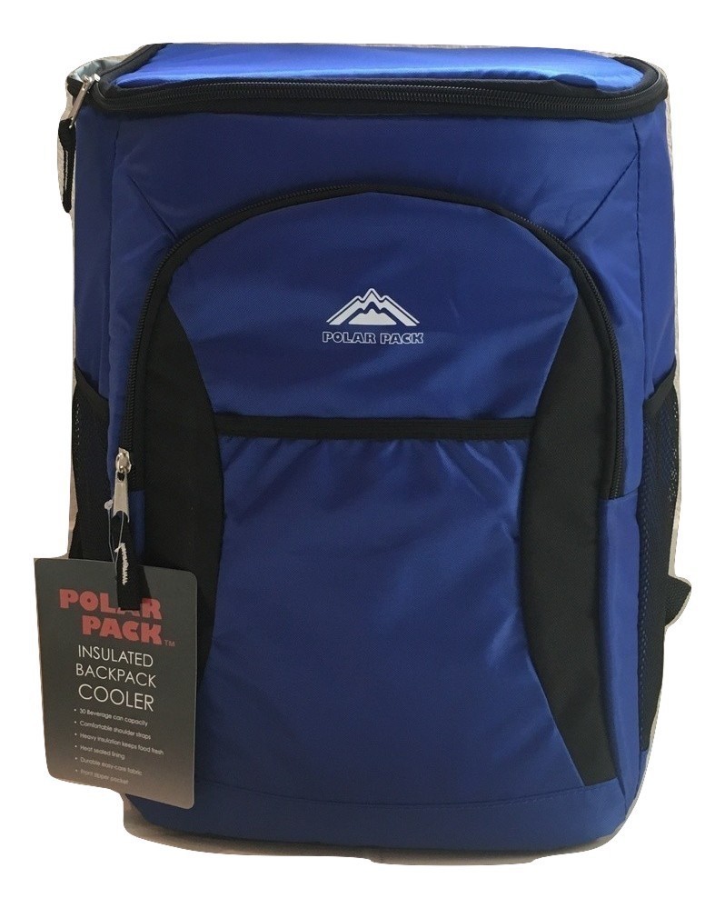 NEW Backpack Cooler Polar Pack 30 Beverage Can Capacity Ice Box Blue