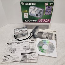 Fujifilm FinePix A210 Digital Camera 3.2MP 3x Optical Zoom Silver w/ Box Manual - $58.00