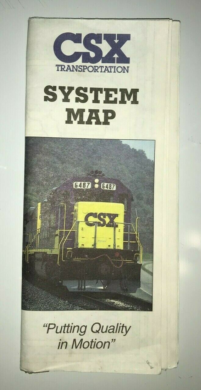 CSX Railroad System Map Putting Quality in Motion 1990's - Maps