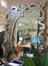 Stunning Xl Ornate 75"H Carved Etched Venetian Wall Mirror - $3,943.17