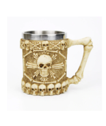 Skull Mug Contain Viking Skeleton Death Grim Knight Gothic Design Tankar... - $25.20