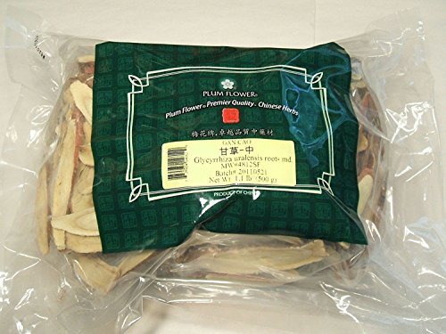 Licorice Root, medium slices / Gan Cao / Glycyrrhiza Uralensis - Bulk Herb 1.1lb