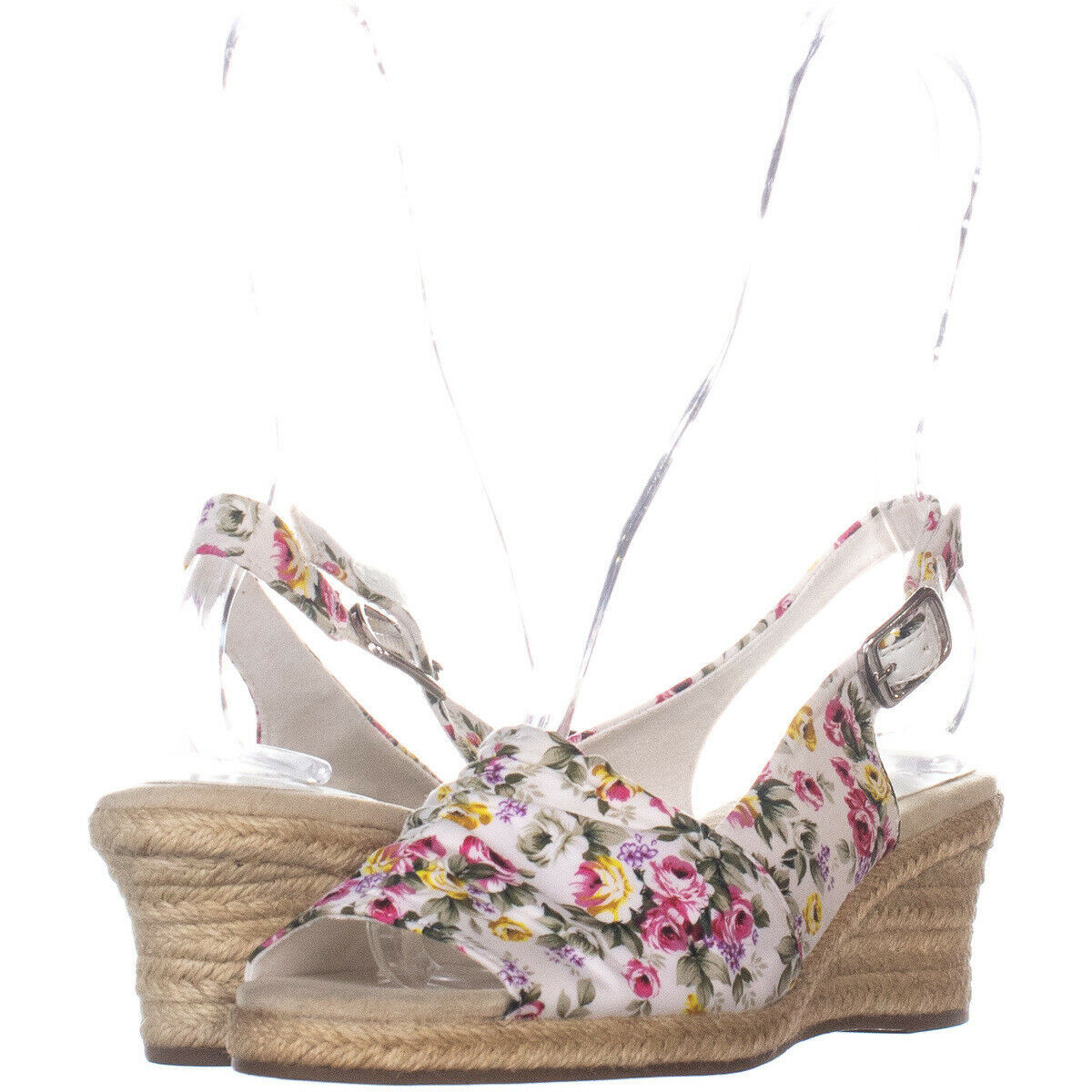 Easy Street 5523 con Tira Trasera Sandalias de Cuña, Blanco Flores 750 ...