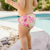 i play by green sprouts Girls 3T Pull-up Reusable Swim Diaper White Shell Floral image 2