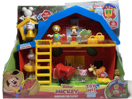 Mickey Mouse Barnyard Fun Playset & Collectible Figures Minnie Disney Junior