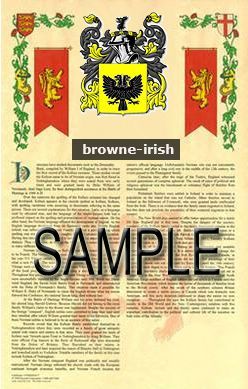 Browne Coat of Arms (Armorial Name History) Family Crest 11x17 Print ...