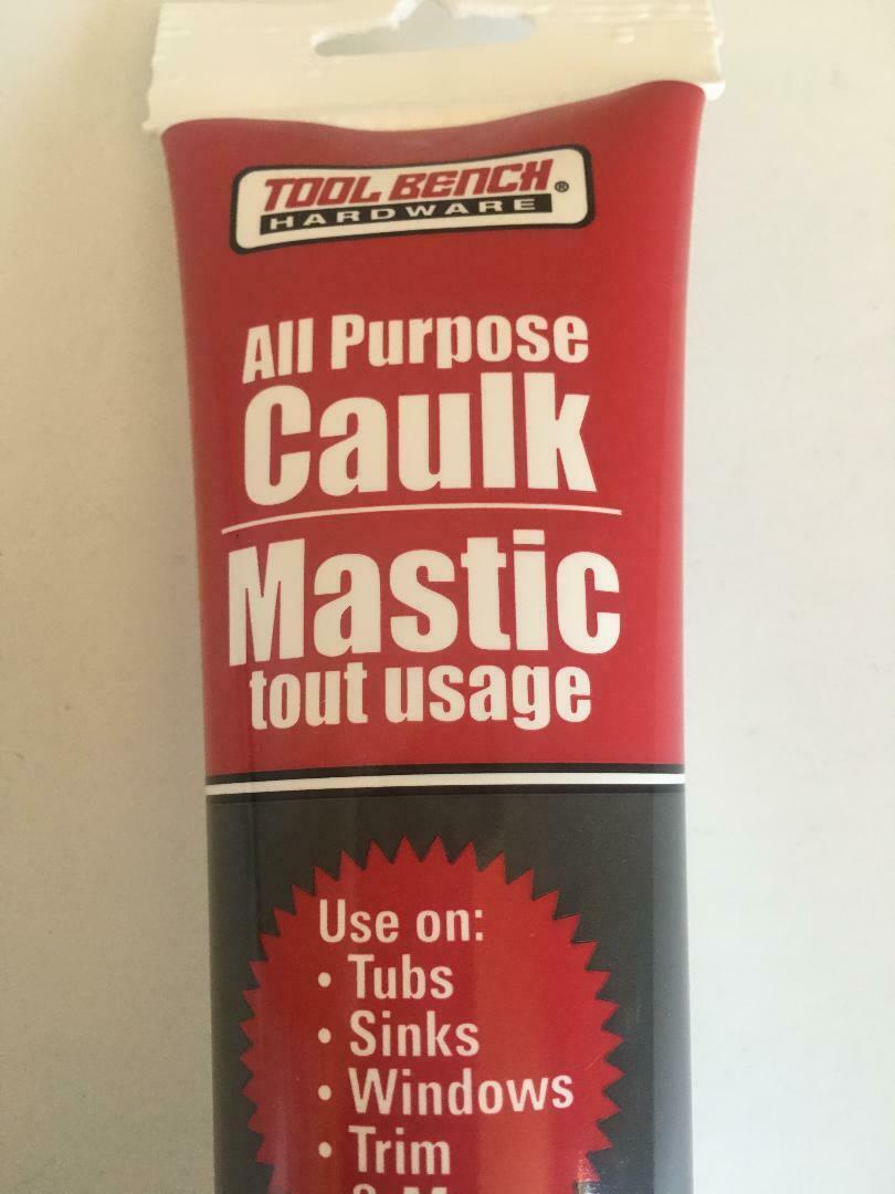 Tool Bench All Purpose White Caulk, 4.5 fl.oz lot of 2 Caulks & Sealants