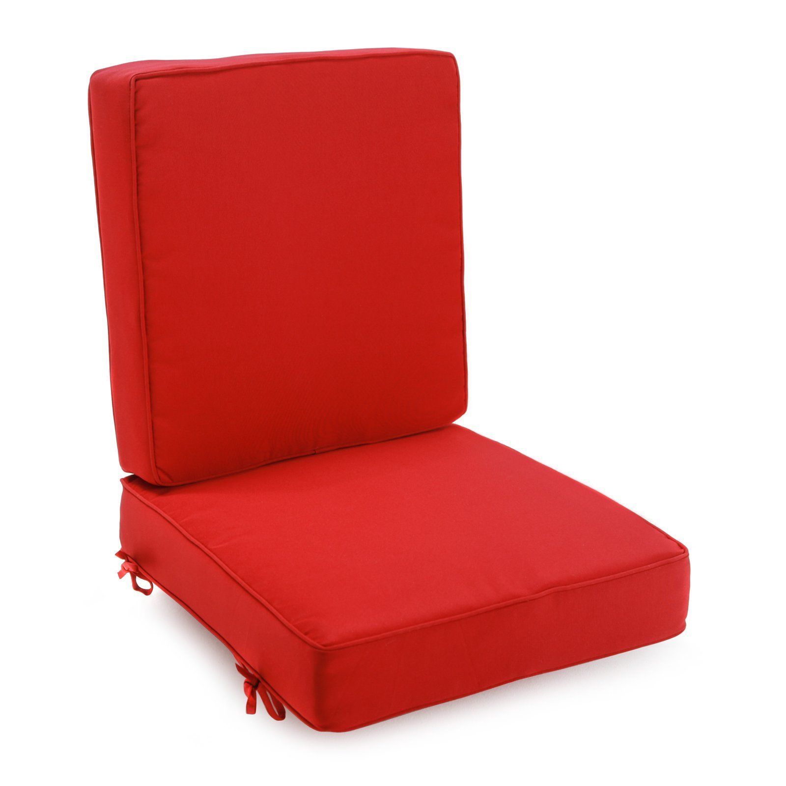 Brick Red Outdoor Patio Chair Deep Seat Cushion Set Hinged - Cushions