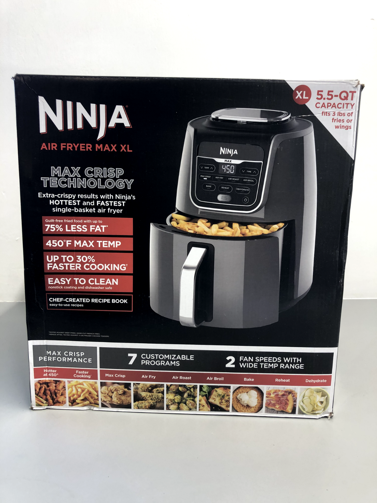 Ninja AF161 Air Fryer Max XL 5.5Quart Max Crisp Fry Roast Bake Reheat