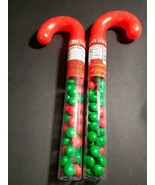 Christmas Candy Cane Filled With Chocolate Candy Red &amp; Green Discs or Le... - £5.10 GBP