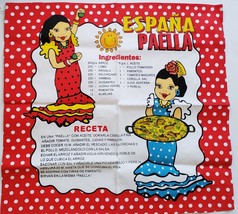 Espana Tea Kitchen Towel Cities Paella  Ingredientes 100% cotton 20&quot; x 2... - $8.32