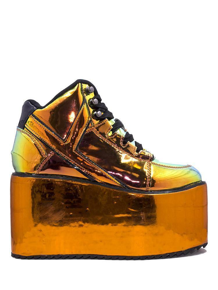 YRU Qozmo Orange Atlantis Holographic Cybergoth Platform