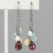 Retired Silpada Sterling Silver Multi-Color Glass &amp; Pearl Dangle Earring... - $34.95