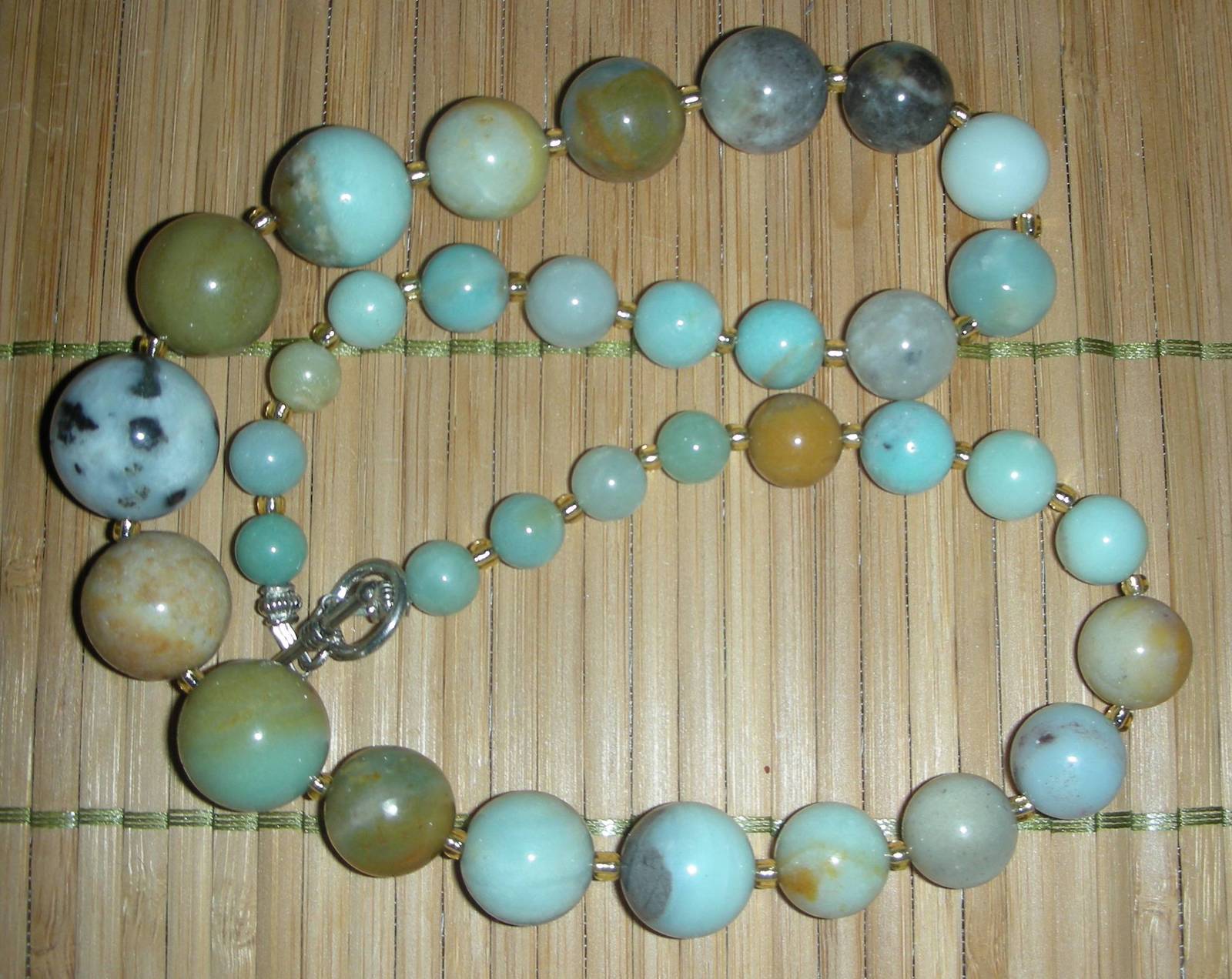 Genuine Gradual Amazonite Gem Beads Necklace Necklaces & Pendants