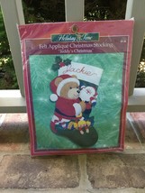 Bucilla Holiday Time Felt Applique Teddy's Christmas Stocking #84339 NIP - $18.80