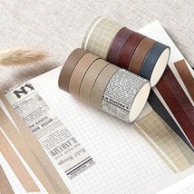 10 Rolls Vintage Washi Tape Set, EnYan Japanese Masking Decorative Tapes... - $18.48