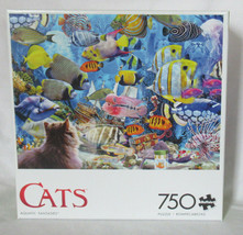 Buffalo Games 750 Piece Puzzle CATS AQUATIC FANTASIES colorful tropical ... - $36.42