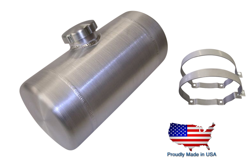 6x20 CENTER FILL SPUN ALUMINUM GAS TANK - 2 GAL - GO KART - MINI BIKE 1/4 O...