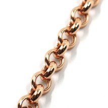 18K ROSE GOLD ROLO BRACELET 8.1 INCHES, ROUND 7 MM LINK, MADE IN ITALY image 2