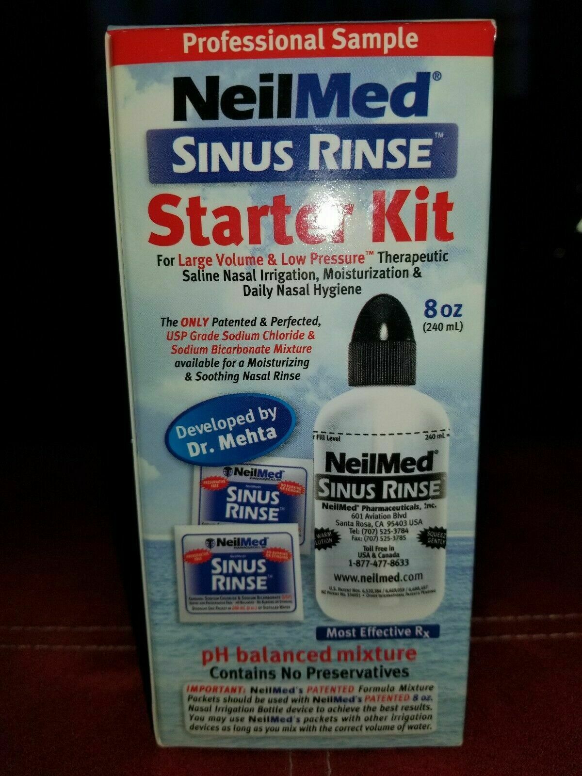 NeilMed Sinus Rinse Starter Kit 1 Squeeze Bottle Allergy, Sinus