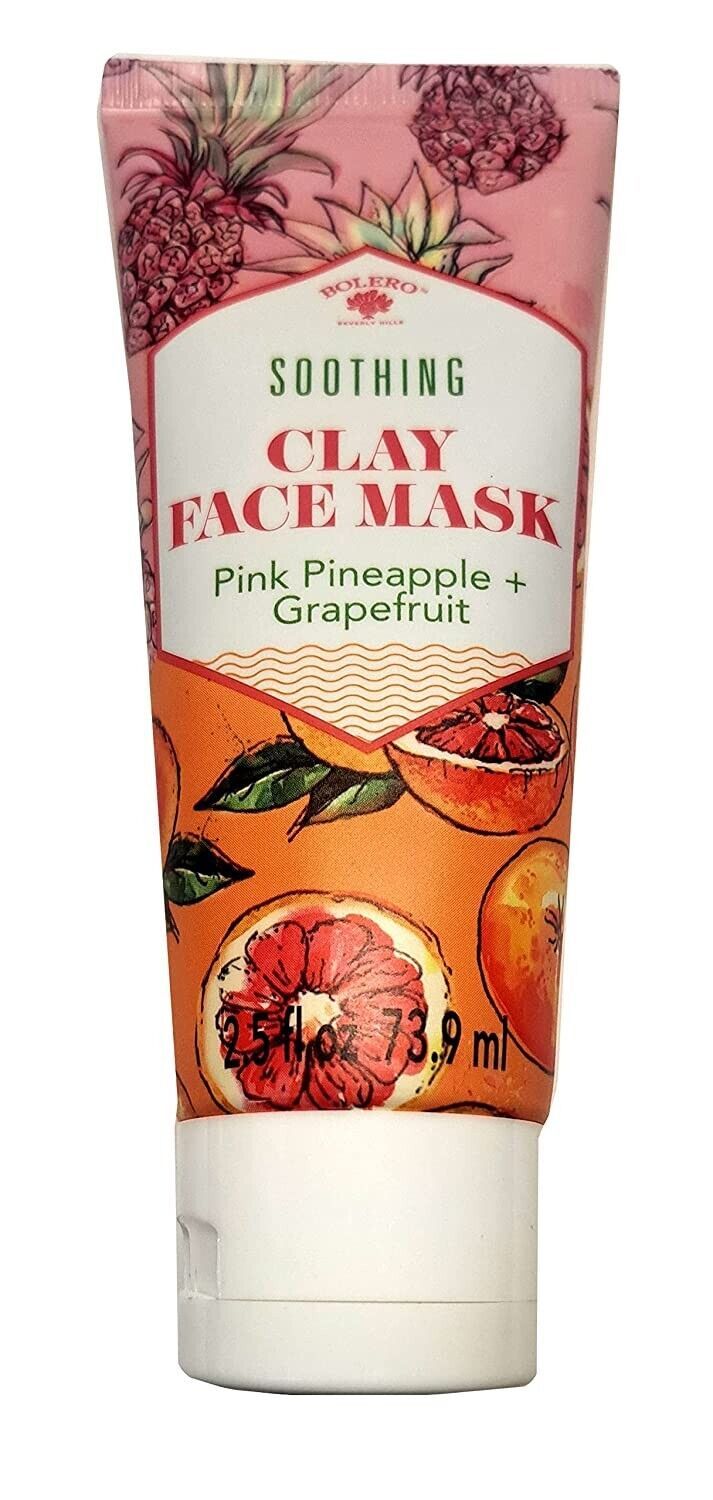 Bolero Soothing Clay Face Mask Pink Pineapple & Grapefruit 2.5fl oz Moisturizers