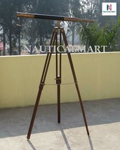 NauticalMart Brass Telescope Tripod Stand Floor Standing Vintage Marine Decor