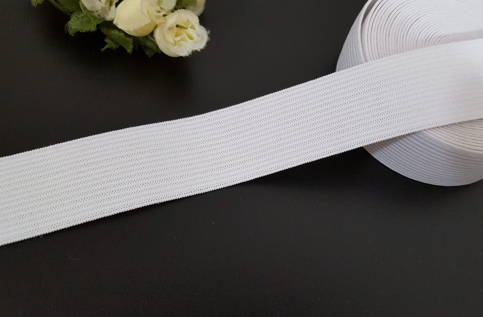 1 inch / 25mm wide - 5y-20yd Vintage thick Raw White Waistband Elastic ...