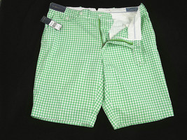 NEW! NWT! $80 Polo Ralph Lauren Bright Gingham Shorts! 40  *Green and White* - $49.99