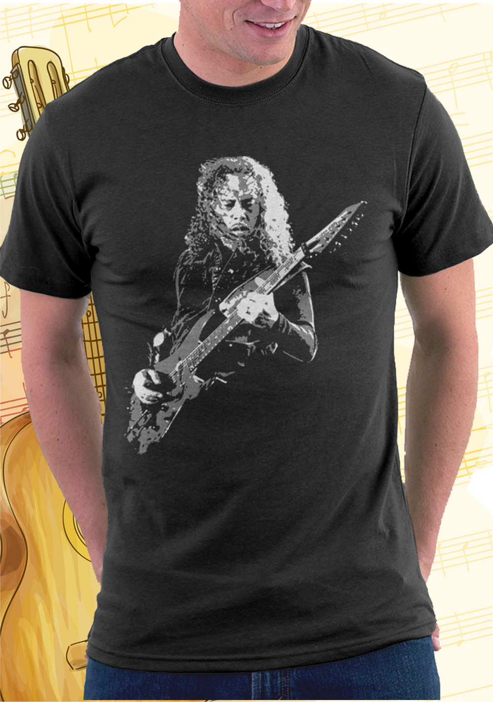 KIRK HAMMETT Shirt METAL Rock Band Graphic T-shirt Unisex Men Women ...