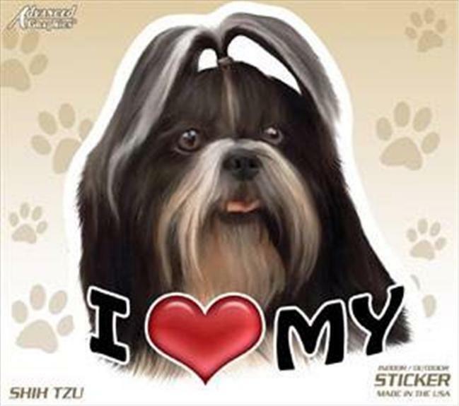I Love My Shih Tzu Dog 4 Car Truck Home Vinyl Sticker Decal Pet Gift USA
