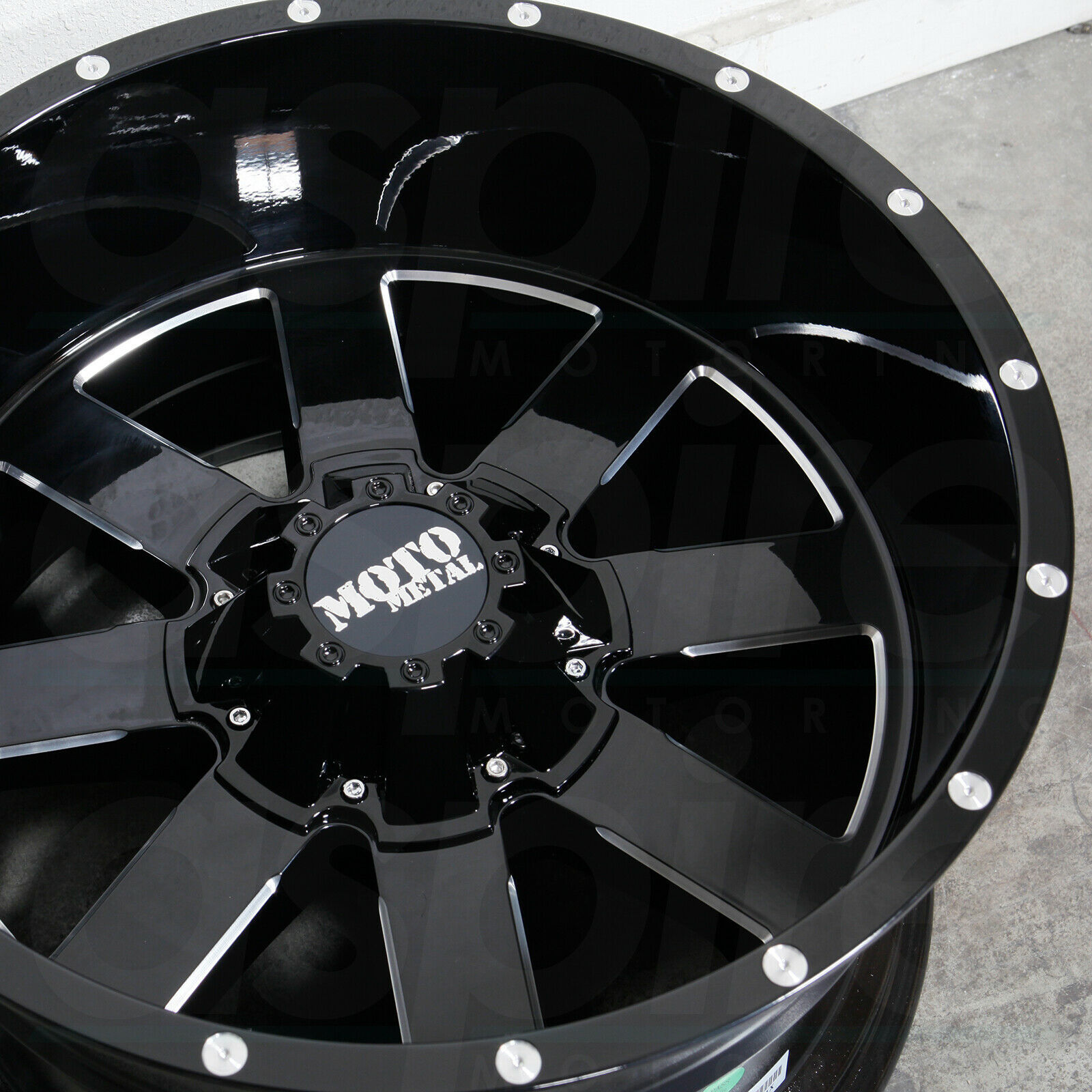 20x12 Moto Metal MO962 8x170 44 Black Milled Wheels Rims