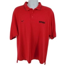 Nike Rutgers Polo Shirt Size L Mens Red Short Sleeve Scarlet Knights - $23.71