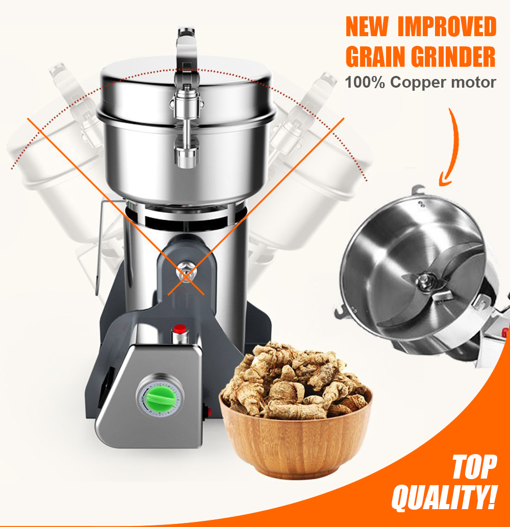 Grain Mill Grinder Commercial Stainless Steel, Grind Grain, Roots