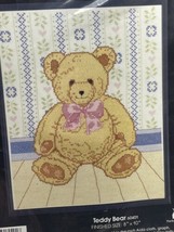 Teddy Bear Counted Cross Stitch Kit Nursery Golden Bee 8" x 10" with Frame NEW - $4.99