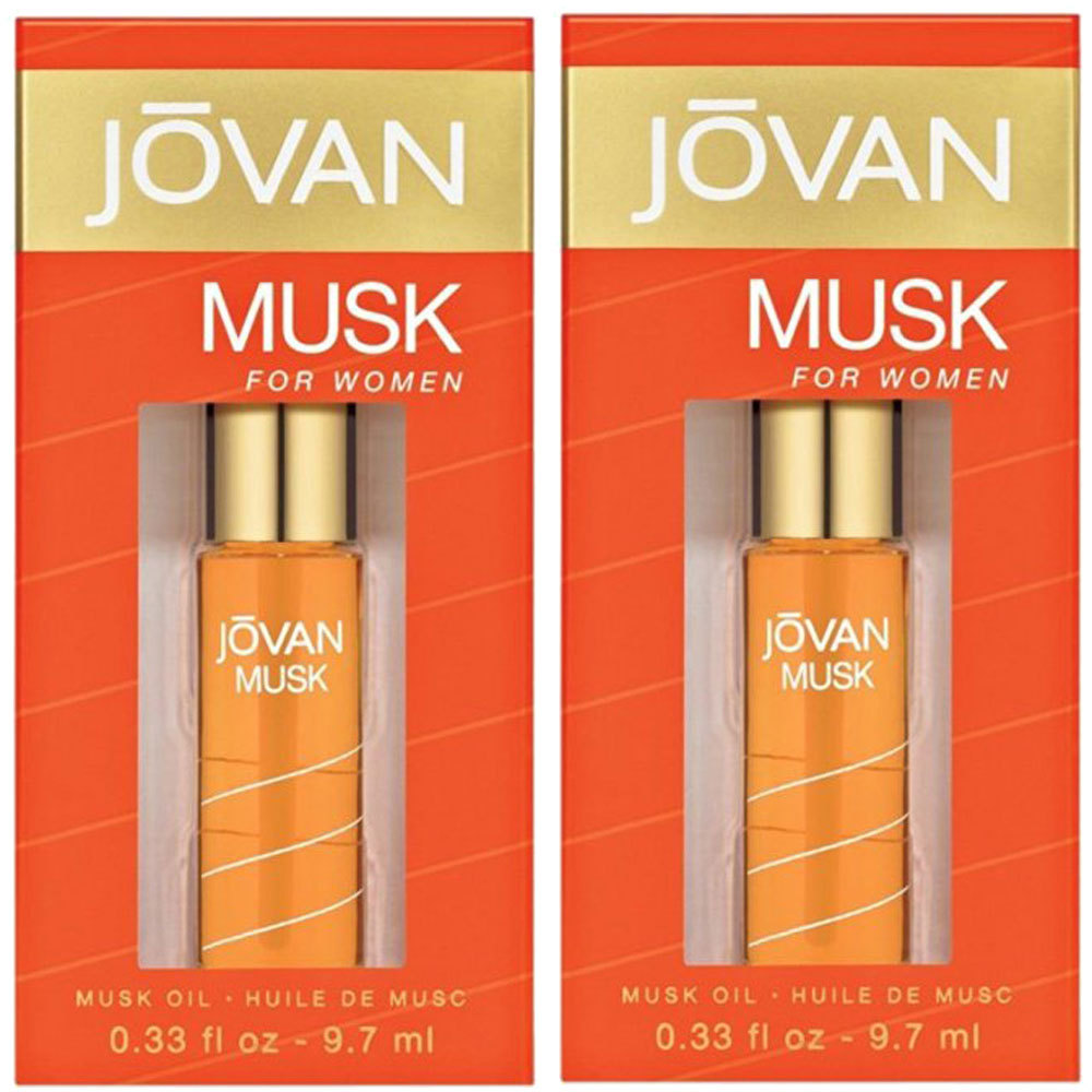(2 Pack)NEW Jovan Musk For Women Perfume Musk Oil Boldly 0.33 Oz ea