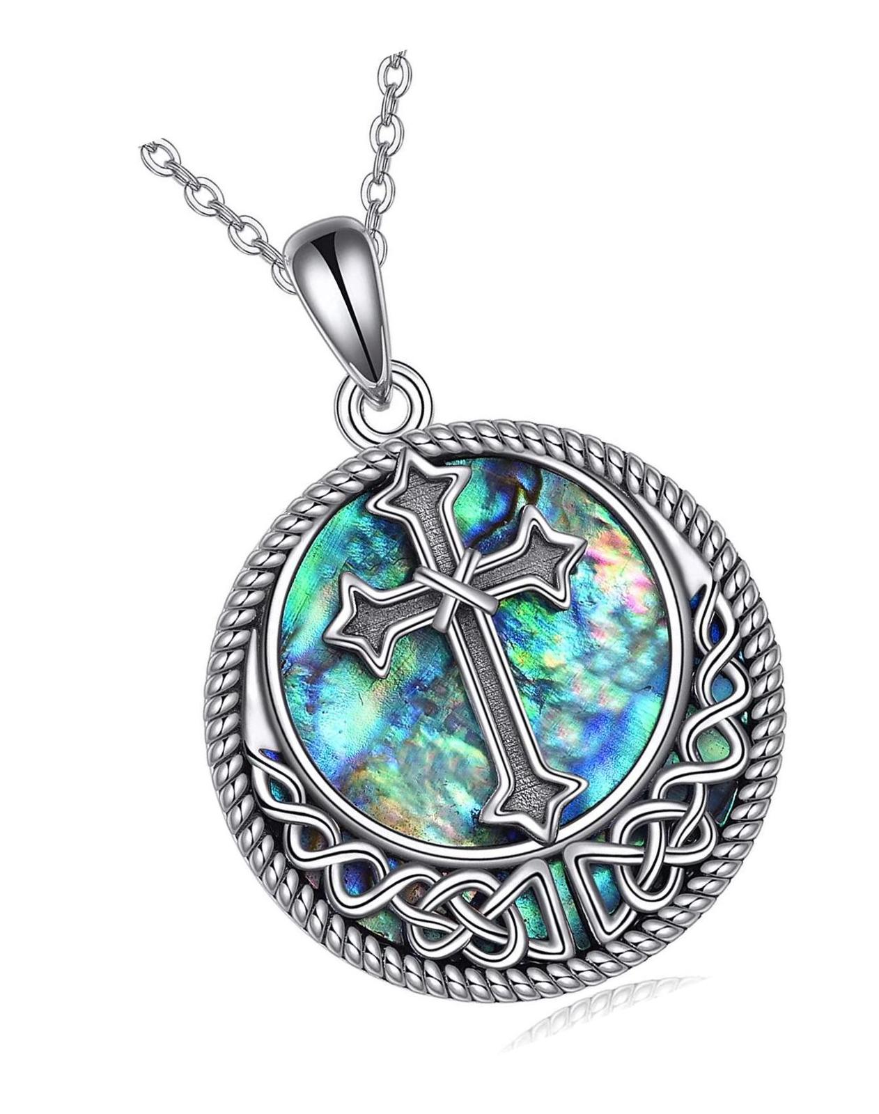 Celtic Knot Cross Necklace Sterling Silver Black Necklaces & Pendants