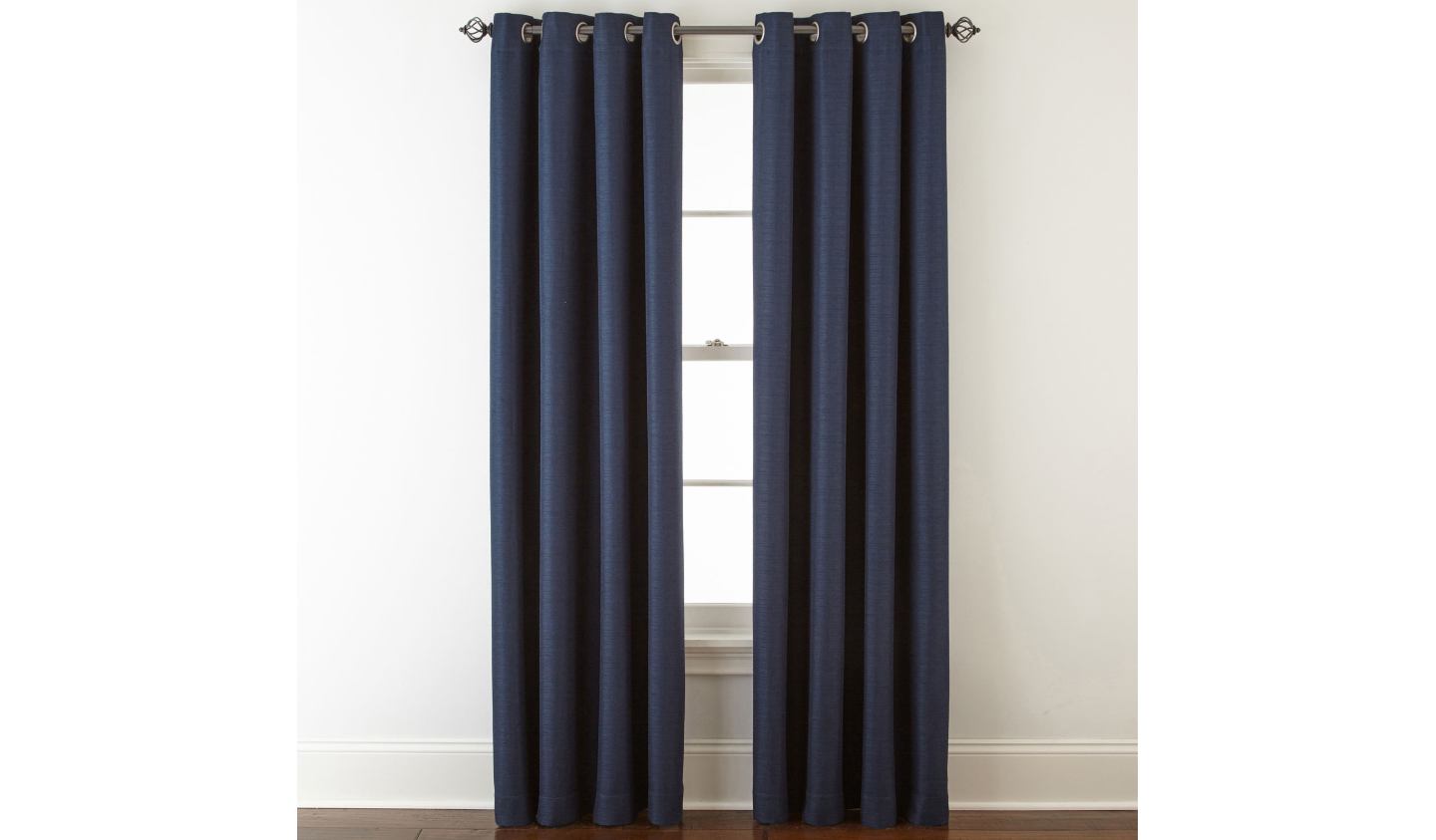 (1) JCPenney JCP Liz Claiborne Quinn INDIGO Blue Grommet Curtain Panel