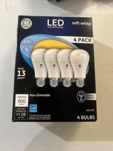 GE LED 60W Replacement 9W Soft White 60W Equivalent A19 800 Lumen Bulbs 4 Pack - $6.17