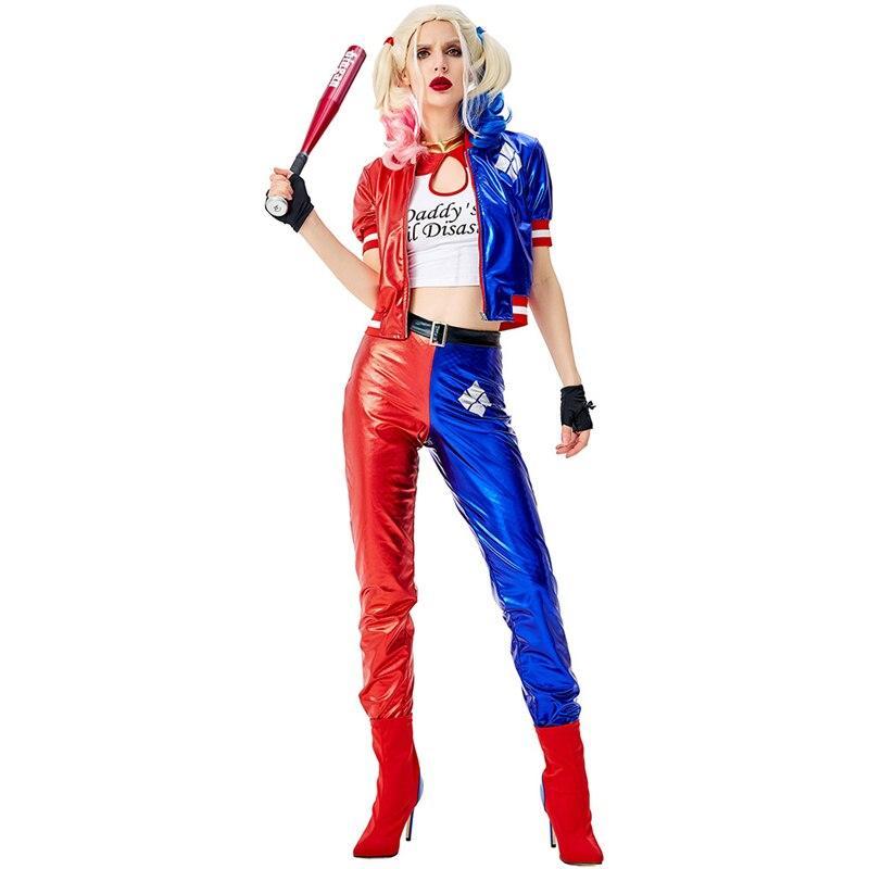 Deluxe Harley Quinn Costume Cosplay Adult Halloween Costume For Women ...