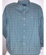 Ralph Lauren Polo Men&#39;s XL Dress Shirt Pink Green Plaid 100% Cotton - $14.01