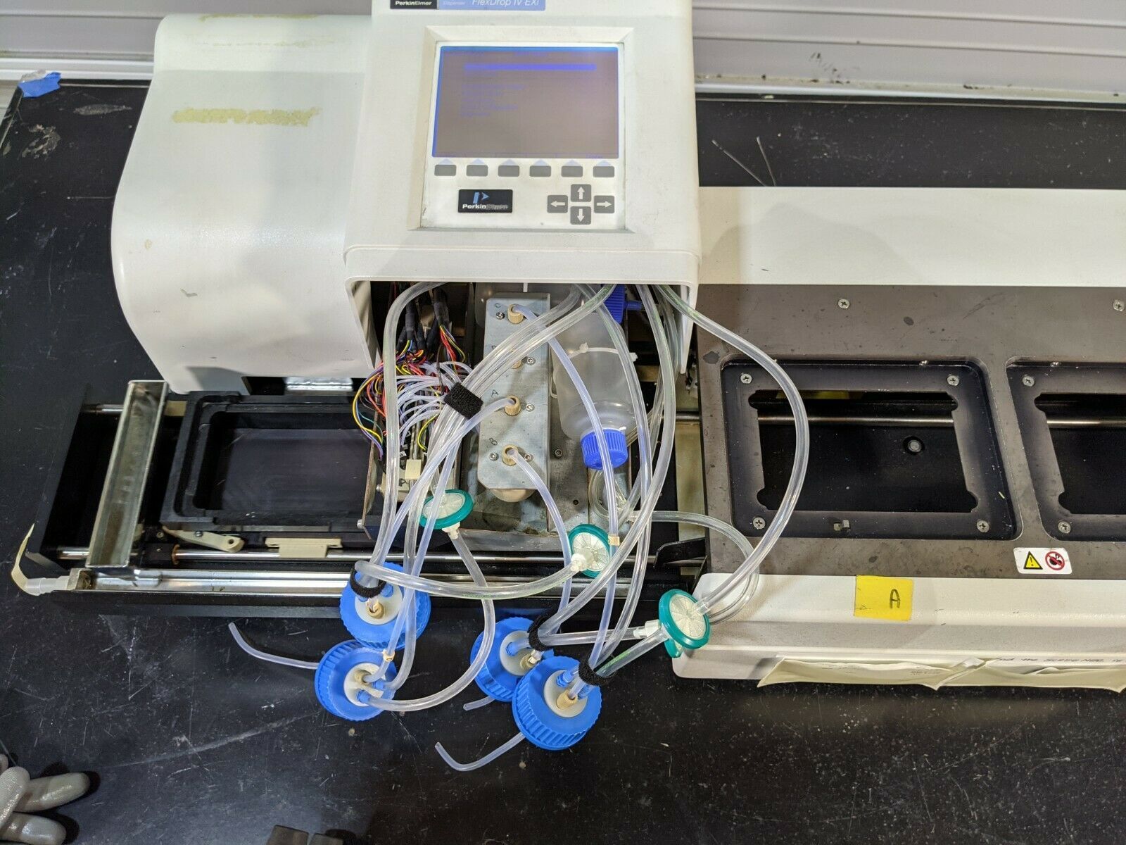 Perkin Elmer FlexDrop IV EX AFSLV40 Reagent Dispenser with Microplate