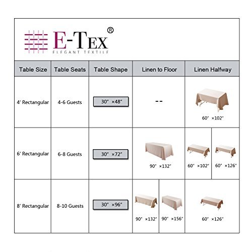 ETEX Oblong Tablecloth 90 x 132 Inch Rectangle Table Cloth for 6